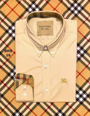 Picture of Burberry Solid Shirt 59 biscuit down button contrast