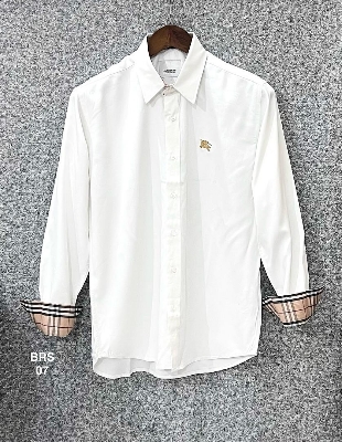 Picture of Burberry Solid Stretch Cane Collar Shirt 07 White