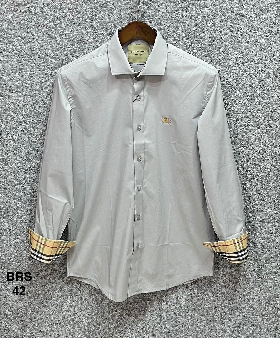 Picture of Burberry Stretch Formal Collar Shirt 42 Light Ash