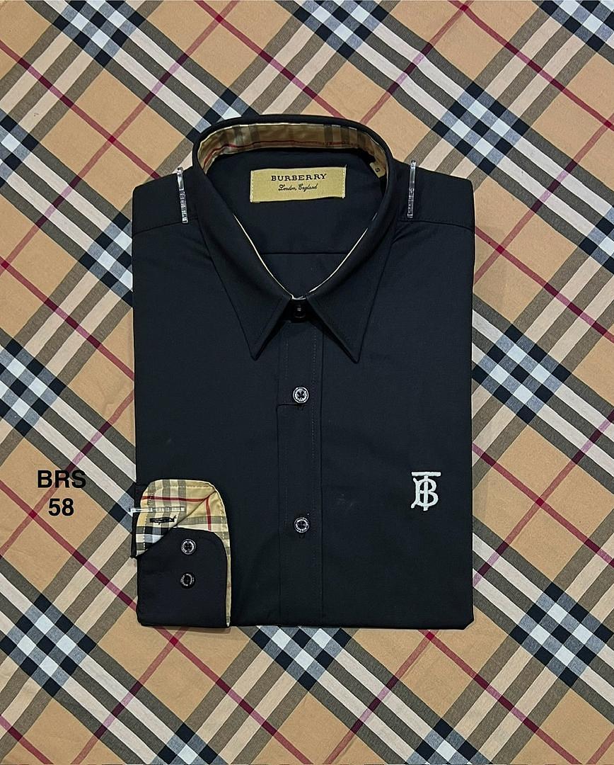 Picture of Burberry BT Solid Shirt 58 Black (white logo)