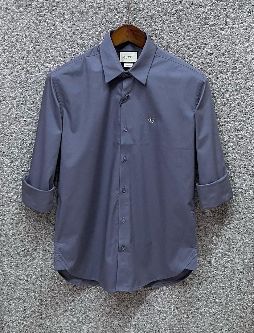 Picture of Gucci Solid Shirt Ash