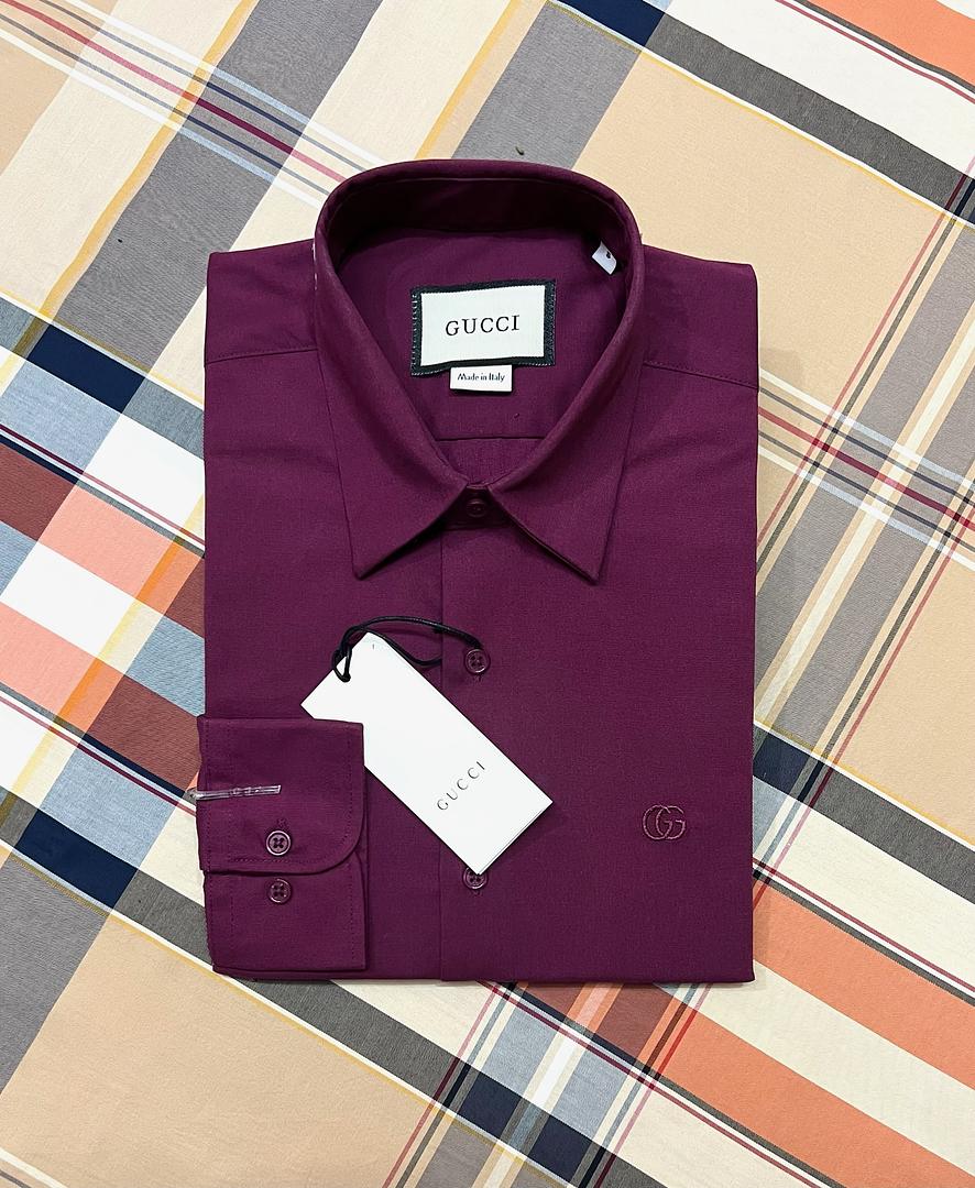 Picture of Gucci Solid Shirt Maroon