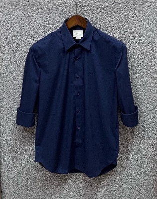 Picture of Gucci Solid Shirt Navy