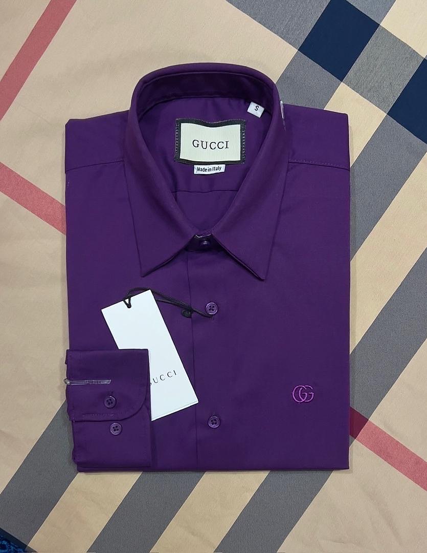 Picture of Gucci Solid Shirt Purple