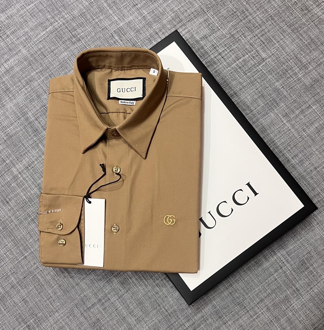 Picture of Gucci Solid Shirt biscuit