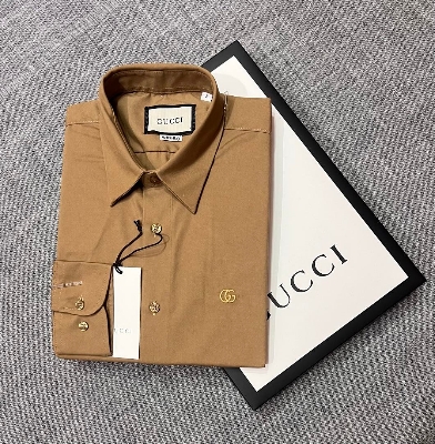 Picture of Gucci Solid Shirt biscuit