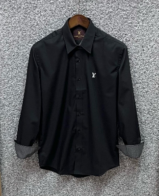 Picture of LV Solid Shirt Black Oxford