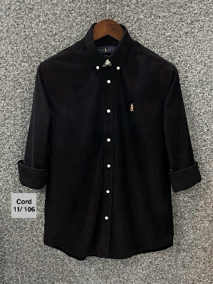 Picture of Ralph Lauren Corduroy Solid Shirt 106 Black
