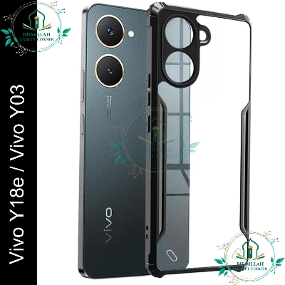 Picture of Xundd Back Cover for Vivo Y18E / vivo Y03 Transparent Hybrid Hard PC Back Bumper