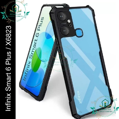 Picture of Xundd Back Cover for Infinix Smart 6 Plus / X6823 Transparent Hybrid Hard PC Back Bumper