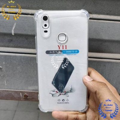 Picture of Shockproof & Transparent Crystal Clear Back Cover Case / Matte Protective Lens Flexible Back Cover for  VIVO Y11 / VIVO Y12 / VIVO Y15 / VIVO Y17 | Slim Silicone Cover with Soft Lining Shockproof Full Body Bumper Case