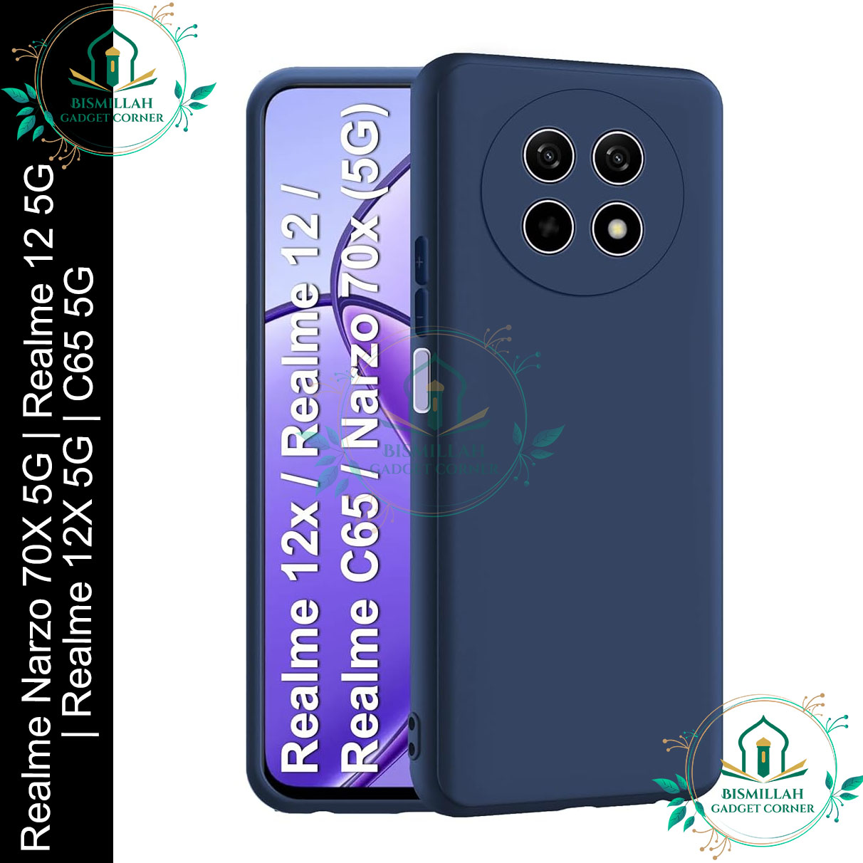 Picture of Premium Liquid Silicone Phone case for Realme Narzo 70X 5G | Realme 12 5G  | Realme 12X 5G | Realme C65 5G Liquid Silicon Mobile Back Case Soft Silicone Phone Cover