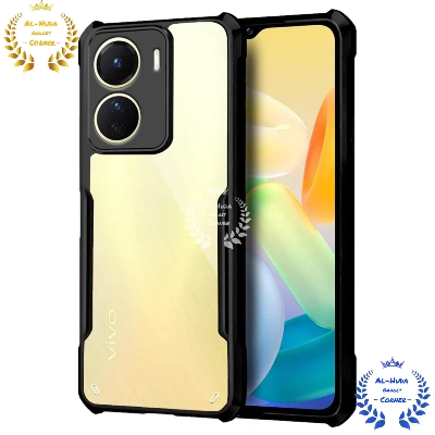 Picture of Shockproof & Transparent Crystal Clear Back Cover Case / Matte Protective Lens Flexible Back Cover for Vivo Y16 4G / Vivo Y02s 4G | Slim Silicone Cover with Soft Lining Shockproof Full Body Bumper Case