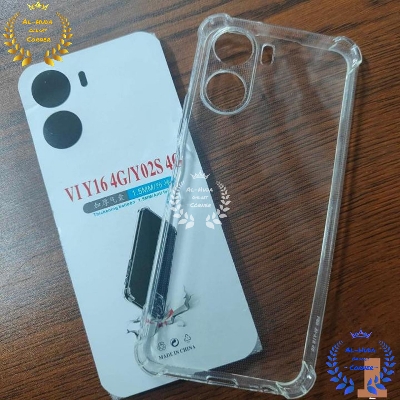 Picture of Shockproof & Transparent Crystal Clear Back Cover Case / Matte Protective Lens Flexible Back Cover for Vivo Y16 4G / Vivo Y02s 4G | Slim Silicone Cover with Soft Lining Shockproof Full Body Bumper Case
