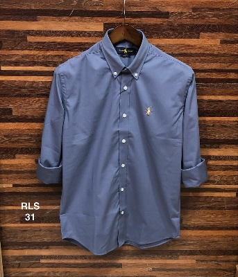 Picture of Ralph Lauren Stretch Solid Shirt 31 Light Ash