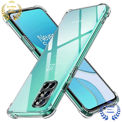 Picture of Shockproof & Transparent Crystal Clear Back Cover Case / Matte Protective Lens Flexible Back Cover for Oneplus 8T / Oneplus 9R / 1+ 8T / 1+ 9R | Slim Silicone Cover with Soft Lining Shockproof Full Body Bumper Case