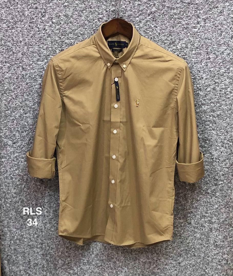 Picture of Ralph Lauren Stretch Solid Shirt 34 Biscuit