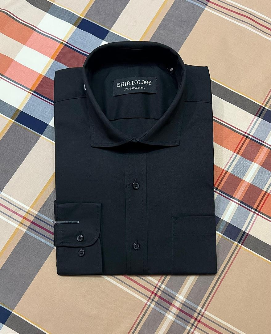 Picture of Shirtology Pocket Solid Shirt Black