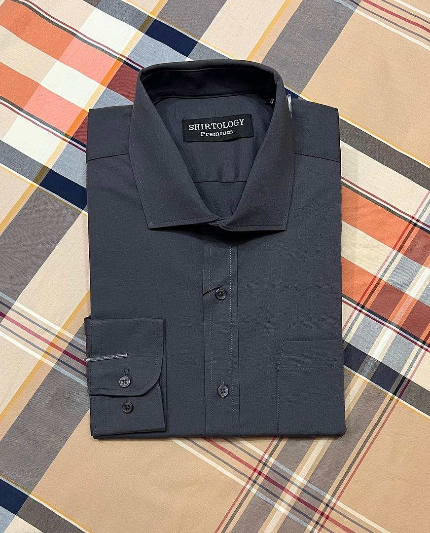 Picture of Shirtology Pocket Solid Shirt Charcoal
