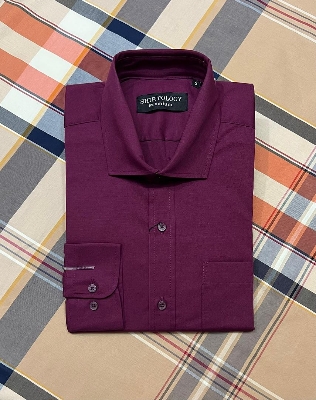 Picture of Shirtology Pocket Solid Shirt Maroon