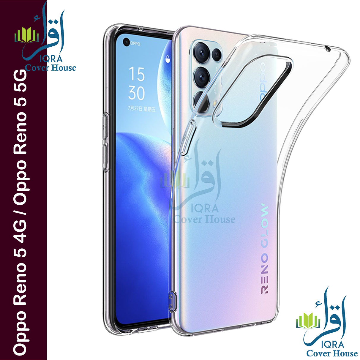 Picture of Transparent back cover For Oppo Reno 5 4G / Oppo Reno 5 5G Luxury transparent Protect Back Cover Soft Case