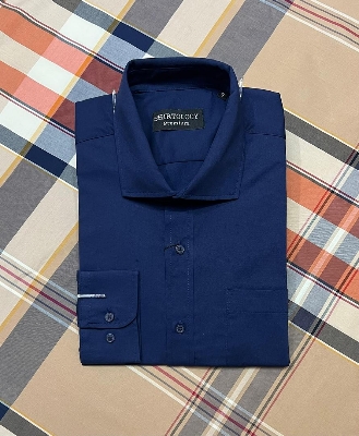 Picture of Shirtology Pocket Solid Shirt Navy