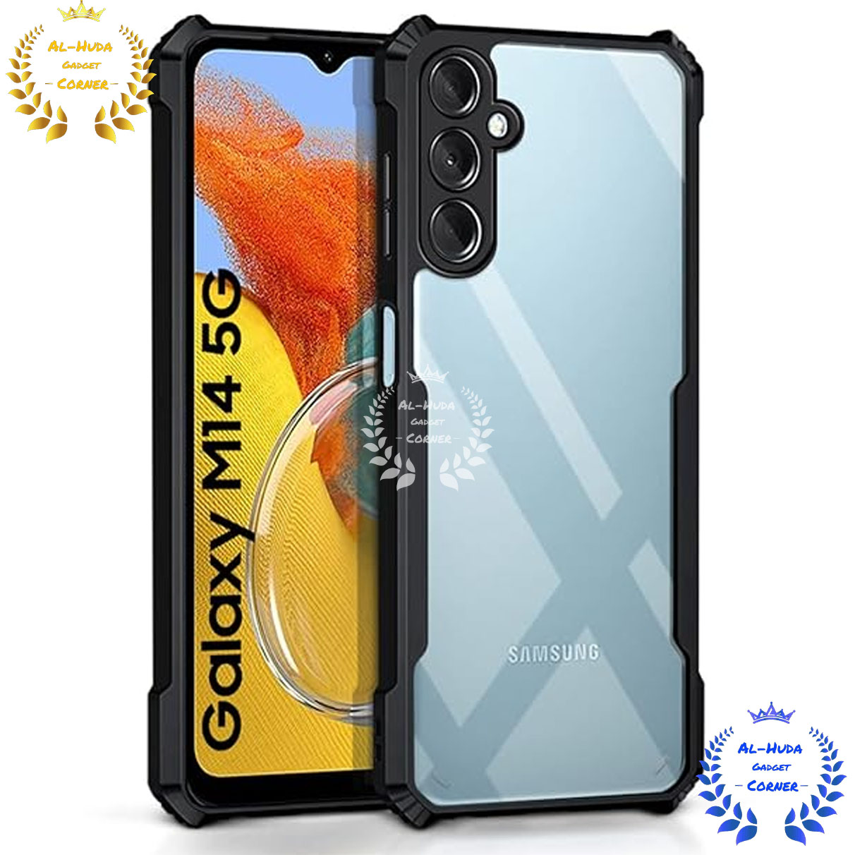 Picture of Shockproof & Transparent Crystal Clear Back Cover Case / Matte Protective Lens Flexible Back Cover for Samsung Galaxy M14 5G | Slim Silicone Cover with Soft Lining Shockproof Full Body Bumper Case