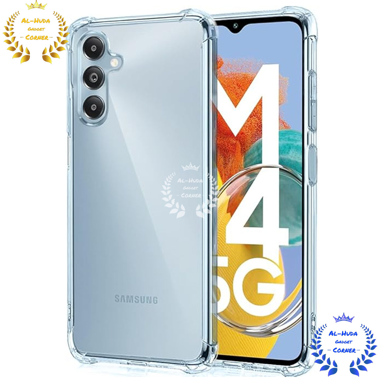 Picture of Shockproof & Transparent Crystal Clear Back Cover Case / Matte Protective Lens Flexible Back Cover for Samsung Galaxy M14 5G | Slim Silicone Cover with Soft Lining Shockproof Full Body Bumper Case
