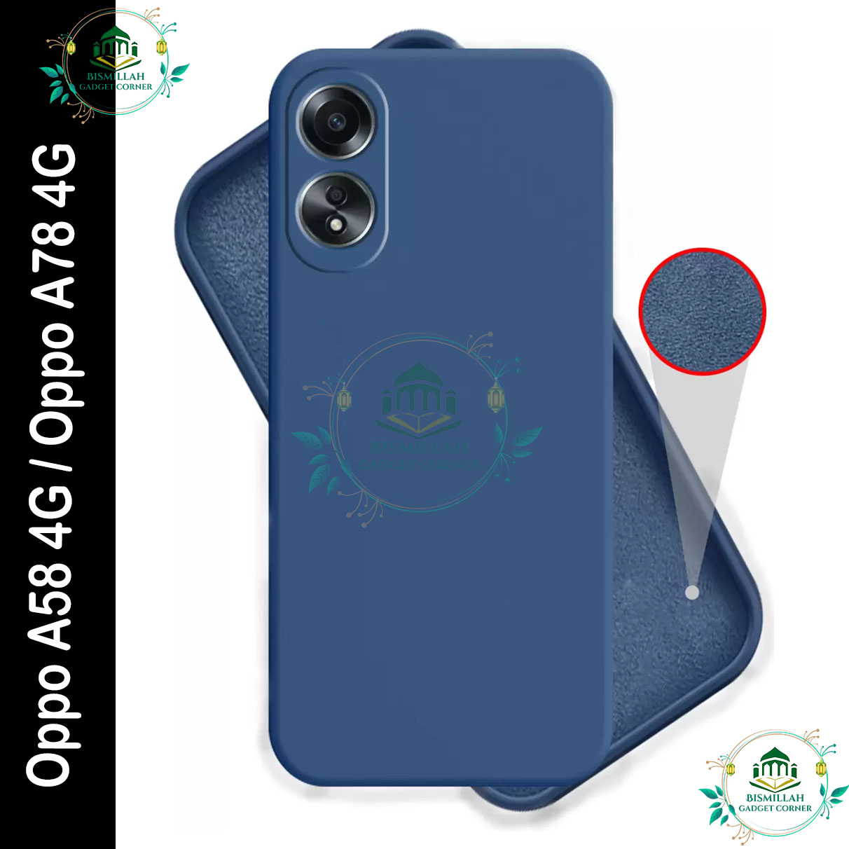 Picture of Premium Liquid Silicone Phone case for Oppo A58 4G / Oppo A78 4G Liquid Silicon Mobile Back Case Soft Silicone Phone Cover