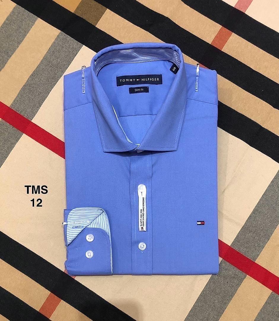 Picture of Tommy Stretch Solid Shirt Formal Collar 12 Sky