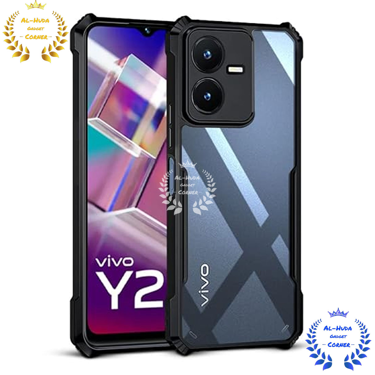Picture of Shockproof & Transparent Crystal Clear Back Cover Case / Matte Protective Lens Flexible Back Cover for Vivo Y22 / Vivo Y22s | Slim Silicone Cover with Soft Lining Shockproof Full Body Bumper Case
