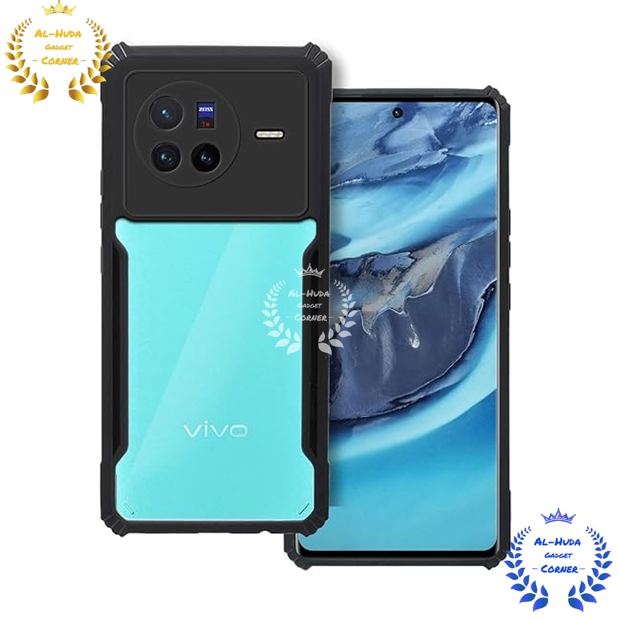Picture of Shockproof & Transparent Crystal Clear Back Cover Case / Matte Protective Lens Flexible Back Cover for Vivo X80 | Slim Silicone Cover with Soft Lining Shockproof Full Body Bumper Case