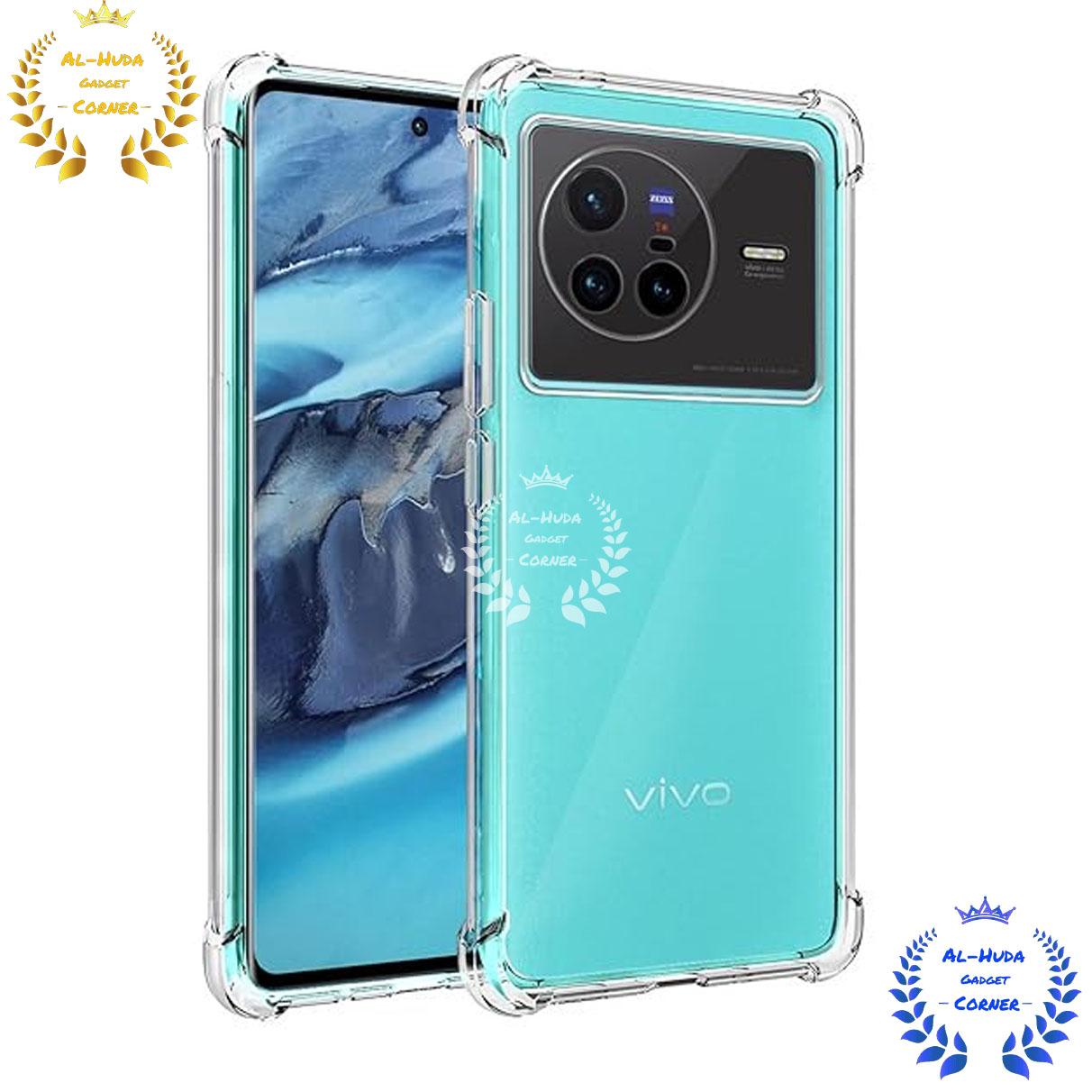 Picture of Shockproof & Transparent Crystal Clear Back Cover Case / Matte Protective Lens Flexible Back Cover for Vivo X80 | Slim Silicone Cover with Soft Lining Shockproof Full Body Bumper Case