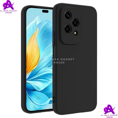 Picture of For Honor 200 Lite 5G Back Cover | Soft Silicone Case | Fully Transparent  Clear Hard PC Back Cover Case with Shockproof Premium TPU Black Border |