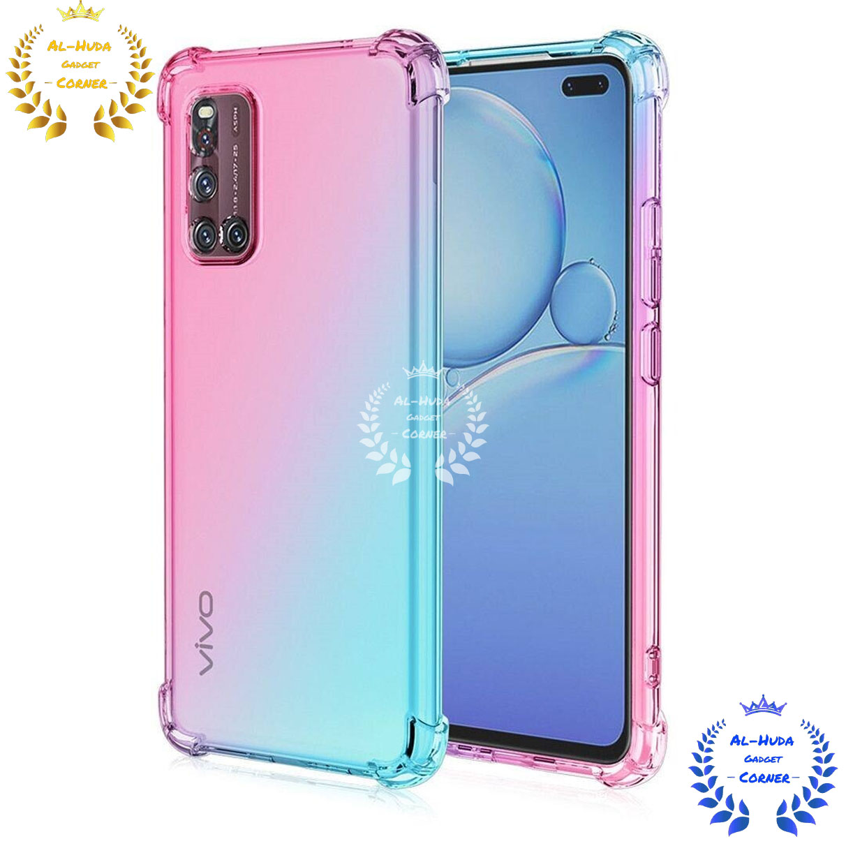 Picture of Shockproof & Transparent Crystal Clear Back Cover Case / Matte Protective Lens Flexible Back Cover for Vivo v19 | Slim Silicone Cover with Soft Lining Shockproof Full Body Bumper Case