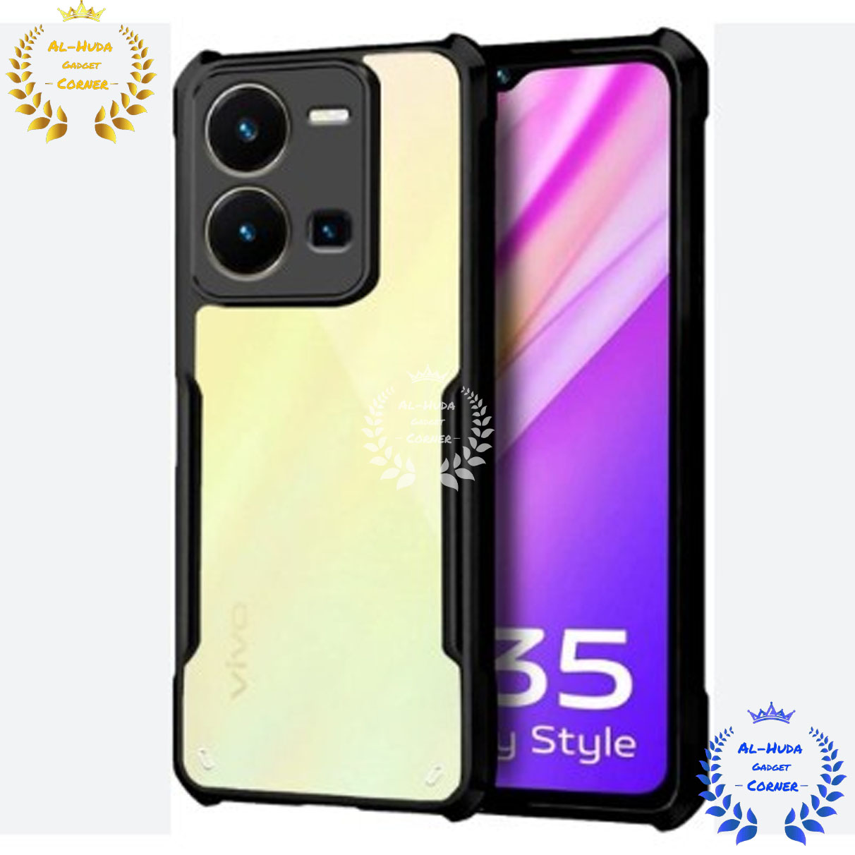 Picture of Shockproof & Transparent Crystal Clear Back Cover Case / Matte Protective Lens Flexible Back Cover for Vivo Y35 4G | Slim Silicone Cover with Soft Lining Shockproof Full Body Bumper Case