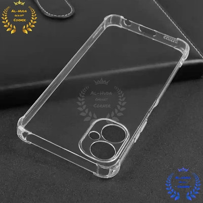 Picture of Shockproof & Transparent Crystal Clear Back Cover Case / Matte Protective Lens Flexible Back Cover for Infinix Hot 30i | Slim Silicone Cover with Soft Lining Shockproof Full Body Bumper Case