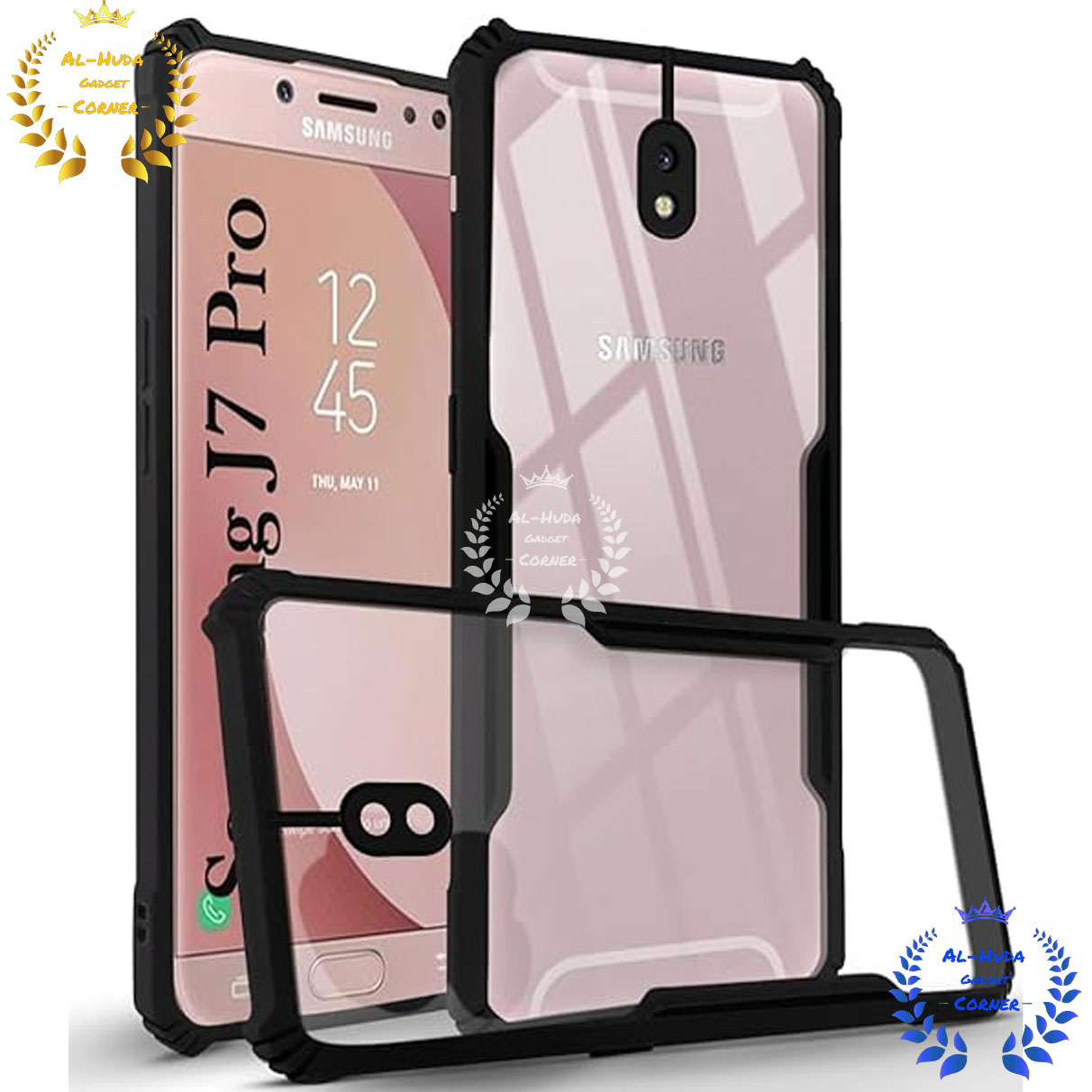Picture of Shockproof & Transparent Crystal Clear Back Cover Case / Matte Protective Lens Flexible Back Cover for Samsung Galaxy J7 2017 / Samsung Galaxy J7 Pro / Samsung Galaxy J730 | Slim Silicone Cover with Soft Lining Shockproof Full Body Bumper Case
