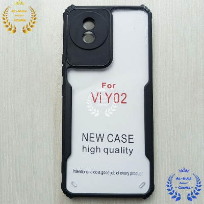 Picture of Shockproof & Transparent Crystal Clear Back Cover Case / Matte Protective Lens Flexible Back Cover for Vivo Y02 / Vivo Y02A / Vivo Y02T | Slim Silicone Cover with Soft Lining Shockproof Full Body Bumper Case