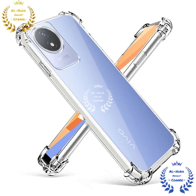 Picture of Shockproof & Transparent Crystal Clear Back Cover Case / Matte Protective Lens Flexible Back Cover for Vivo Y02 / Vivo Y02A / Vivo Y02T | Slim Silicone Cover with Soft Lining Shockproof Full Body Bumper Case