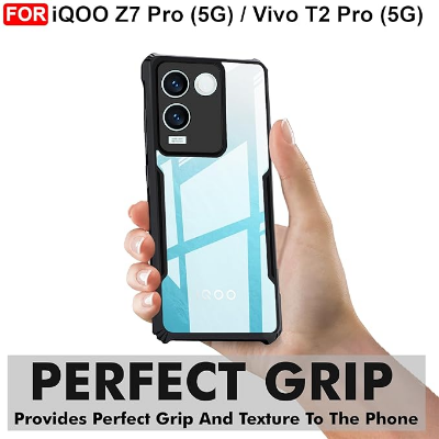 Picture of Xundd Back Cover for iQOO Z7 Pro / Vivo T2 Pro 5G / Vivo S17e Transparent Hybrid Hard PC Back Bumper