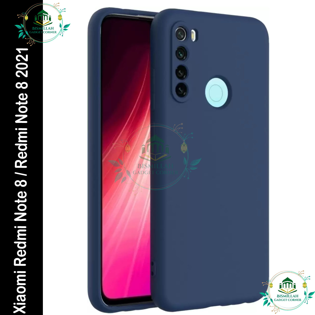 Picture of Premium Liquid Silicone Phone case for Xiaomi Redmi Note 8 / Redmi Note 8 2021 Liquid Silicon Mobile Back Case Soft Silicone Phone Cover