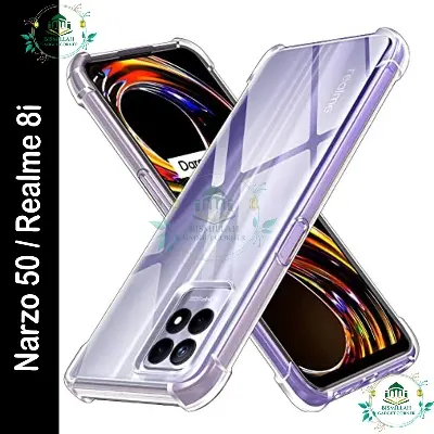 Picture of Original Transparent back cover For Realme Narzo 50 / Realme 8i Luxury transparent Protect Back Cover Soft Case