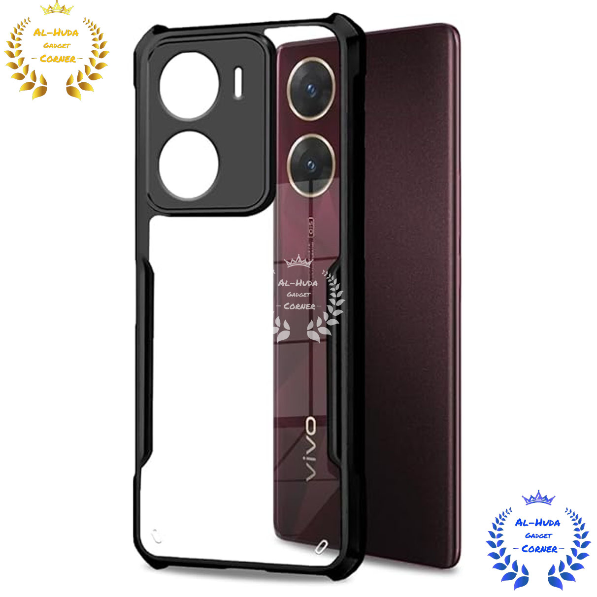 Picture of Shockproof & Transparent Crystal Clear Back Cover Case / Matte Protective Lens Flexible Back Cover for Vivo V29E 5G | Slim Silicone Cover with Soft Lining Shockproof Full Body Bumper Case