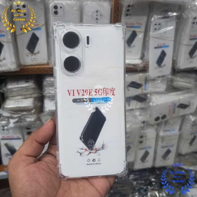 Picture of Shockproof & Transparent Crystal Clear Back Cover Case / Matte Protective Lens Flexible Back Cover for Vivo V29E 5G | Slim Silicone Cover with Soft Lining Shockproof Full Body Bumper Case