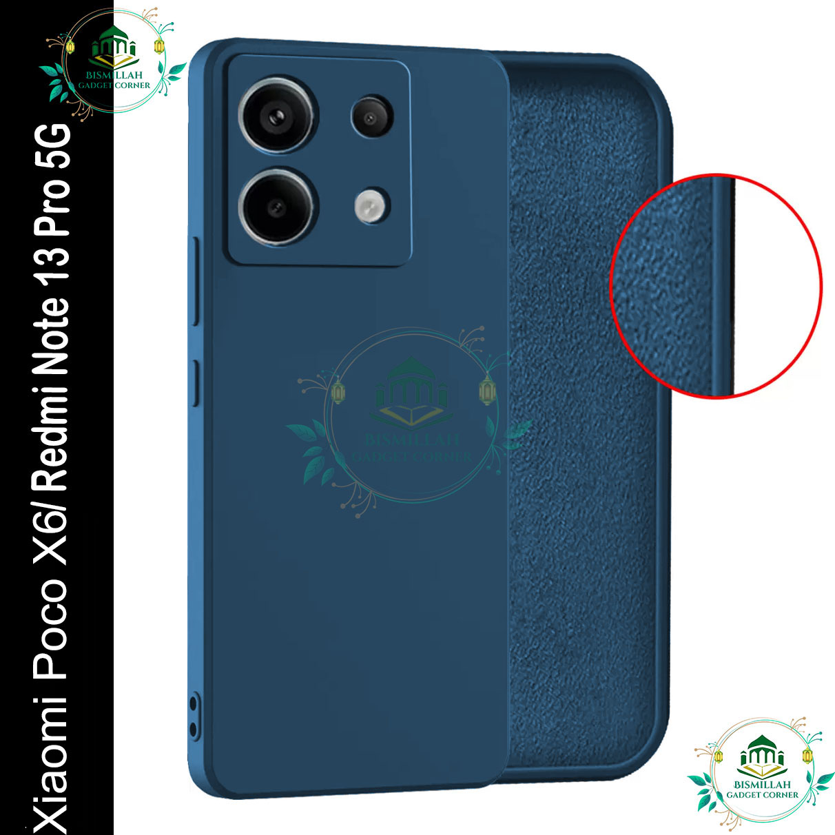 Picture of Premium Liquid Silicone Phone case for Xiaomi Redmi Note 13 Pro 5G / Xiaomi Poco X6 5G Liquid Silicon Mobile Back Case Soft Silicone Phone Cover - মোবাইল ফোন - Phoneo