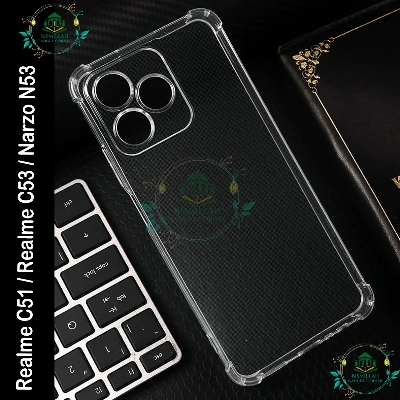 Picture of Transparent back cover For Realme C51 / Realme C53 / Narzo N53 Luxury transparent Protect Back Cover Soft Case