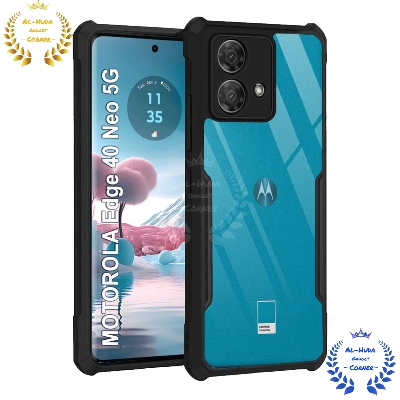 Picture of Shockproof & Transparent Crystal Clear Back Cover Case / Matte Protective Lens Flexible Back Cover for Motorola Moto Edge 40 Neo 5G | Slim Silicone Cover with Soft Lining Shockproof Full Body Bumper Case