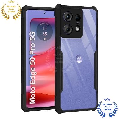 Picture of Shockproof & Transparent Crystal Clear Back Cover Case / Matte Protective Lens Flexible Back Cover for Motorola Edge 50 Pro 5G | Slim Silicone Cover with Soft Lining Shockproof Full Body Bumper Case