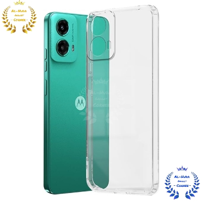 Picture of Shockproof & Transparent Crystal Clear Back Cover Case / Matte Protective Lens Flexible Back Cover for Motorola Moto G34 5G / Motorola Moto G45 5G | Slim Silicone Cover with Soft Lining Shockproof Full Body Bumper Case